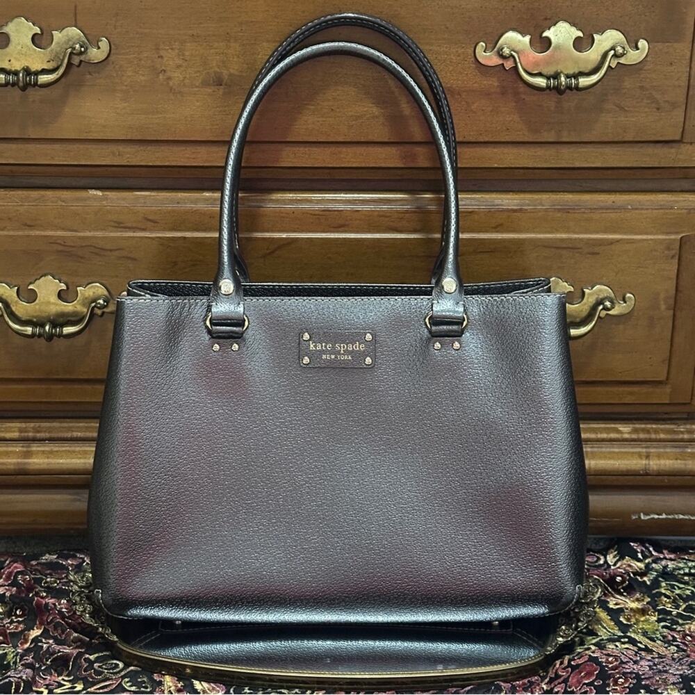 Kate Spade New York Metallic WELLESLEY ELENA Shoulder Bag Purse Tote Laptop Bag